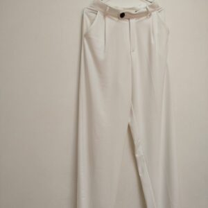 Pantalon droit taille haute Blanc