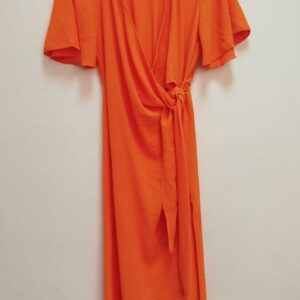 Robe portefeuille longue orange