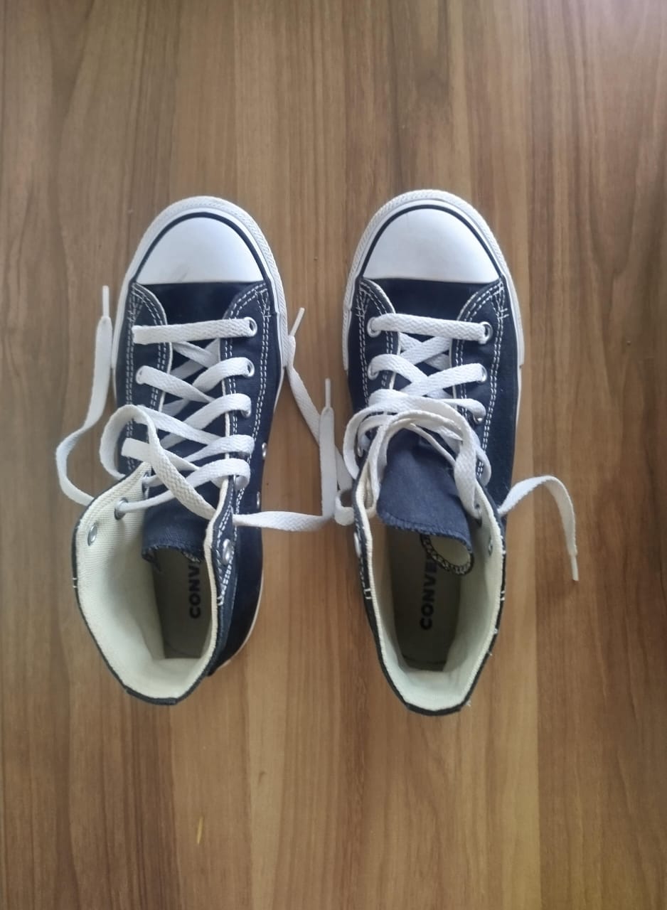 Baskets montantes noires style Converse All Star – Image 2
